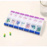 EONLION 7 Day Pill Box Organizer Tablet Holder in White | Size: 500mm