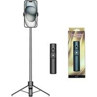 Hinsinc Bluetooth Remote Phone Holder Tripod in Black