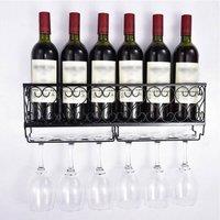 KORVIXA Metal Wine Rack Wall Mounted in Black | Size: 100 cm