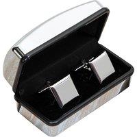 Harvey Makin Men's Plain Square Cufflinks in Engravable Box in Metallic Silver