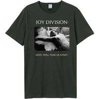 Amplified Men's Love Will Tear Us Apart Joy Division T-Shirt in Charcoal | Size: Small