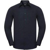 Russell Collection Men's Polycotton Easy-Care Long-Sleeved Formal Shirt in Navy | Size: 2XL