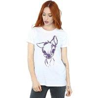 Disney Women's Bambi Mood Cotton Boyfriend T-Shirt in White | Size: Medium