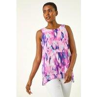 Roman Women's Blurred Double Layered Vest Top in Purple | Size: 10