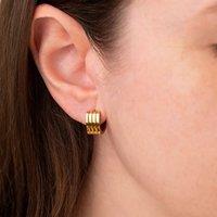 Jerne By Jodie Women's Chunky Square Hoop Huggies in Gold