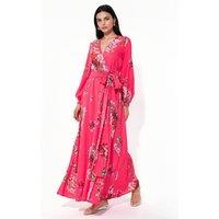 MSN Collection Women's Floral Wrap Midi Dress | Size: Small