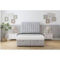 Sloomy Kansas Naples Ottoman Bed Base-54 Floor Standing Headboard in Silver | Size: Small Double