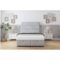 Sloomy Texas Naples Ottoman Bed Base-54 Floor Standing Headboard in Silver | Size: Small Double