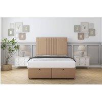 Sloomy Harrington Dumfries Ottoman Bed Base-26 Strutted Headboard in Light Brown | Size: Super King