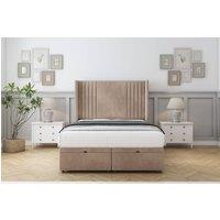 Sloomy Camden Naples Ottoman Bed Base-54 Wingback Headboard in Light Brown | Size: Small Double
