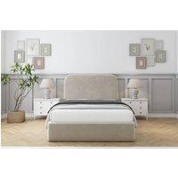 Sloomy Belvoir Plush Frame-Mattress - 45 Upholstered Headboard in Cream | Size: Double