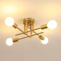 Pheashine Gold Sputnik Ceiling Light, 43cm Wide, E27 Semi-Flush Mount, Bulb Not