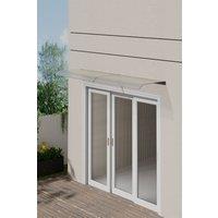 H&O Direct Frosted Window Door Awning Canopy Rain Cover in Clear | Size: Medium