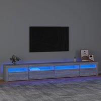 Berkfield Home TV Cabinet with LED Lights Grey Sonoma 270x35x40 cm | Size: 270 x 35 x 40 cm