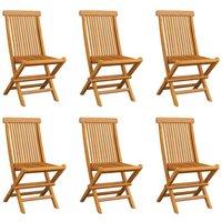 Berkfield Home Folding Garden Chairs 6 pcs Solid Teak Wood in Brown