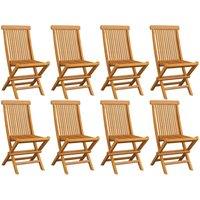 Berkfield Home Folding Garden Chairs 8 pcs Solid Teak Wood in Brown