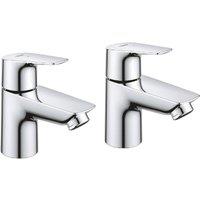 Grohe Bauedge Pillar Tap Pair Chrome - 2042110M - Stylish & Functional in Metallic Silver