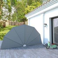 Berkfield Home Collapsible Terrace Side Awning Grey 200 cm