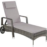 tectake Sun Lounger Cassis in Grey | Size: 1 Seater