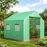 STILVORA Polytunnel Greenhouse with Mesh Windows in Green