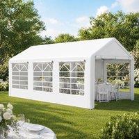 STILVORA Garden Gazebo 6 x 3 m with Windows White