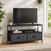 STILVORA TV Stand with 2 Drawers & Shelf Black