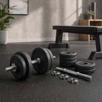STILVORA 20 kg Adjustable Dumbbell Set Black