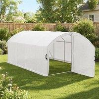 STILVORA Walk-in Greenhouse 4 x 3 x 2 m with Steel Frame in White
