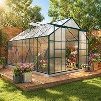 STILVORA Walk-In Greenhouse 8 x 12ft with Sliding Doors in Clear