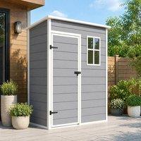 STILVORA Garden Shed with Floor, Lockable Door & Vent in Grey