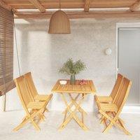 Berkfield Home 5 Piece Garden Dining Set Solid Teak Wood in Brown