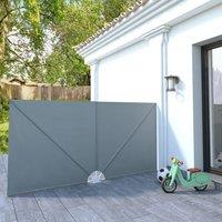 Berkfield Home Collapsible Terrace Side Awning Grey 300x150 cm