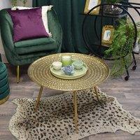 Madison & Mayfair Large Antique Gold Round Metal Coffee Table