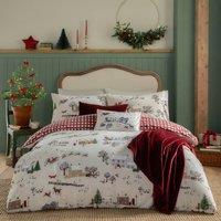 Furn Cotswolds Christmas Printed Reversible Duvet Cover Set | Size: Super King