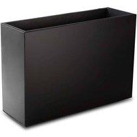 Primrose Tall Zinc Galvanised Trough Planter with Plastic Insert 80cm in Black