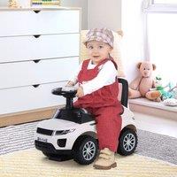 HOMCOM 3-in-1 Ride On Car Foot To Floor Slider w/ Horn NO POWER for 1-3 Year in White