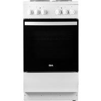 SIA 50cm Freestanding Electric Cooker with Grill Function - ESXB50W in White