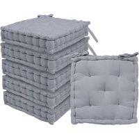 Harbour Housewares Deluxe Square Seat Pads - 40 x 40cm - Pack of 6 in Grey | Size: 40 x 40 cm