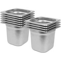 Argon Tableware Stainless Steel Gastronorm Containers - 1/6 150mm - 2.25L - Pack of 10 in Silver