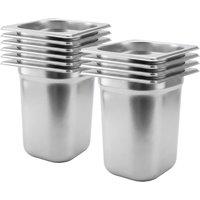 Argon Tableware Stainless Steel Gastronorm Containers - 1/6 200mm - 3L - Pack of 10 in Silver