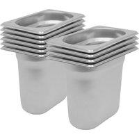 Argon Tableware Stainless Steel Gastronorm Containers - 1/9 150mm - 1L - Pack of 10 in Silver