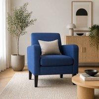 Wyld Haus Niro Linen Look Blue Box Armchair