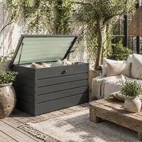 Wyld Haus Ronamo Dark Grey Galvanised Steel Garden Storage Box 311 Litre