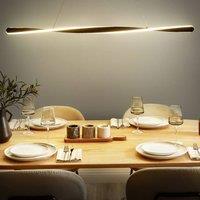 Wyld and Coco Pendant Lamp Black Iron with Integrated LED Twisted Wave 1200mm