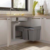 HOMCOM Waste Bin 40L Kitchen Waste Dust Touchless in Grey