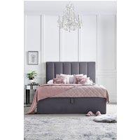 Time4sleep Linea Grey Upholstered Ottoman - Bed Frame Only | Size: Double