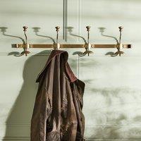 Dibor Vintage Style Duke Long Antique Brass Metal Coat Holder Wall Hooks in Gold | Size: 800mm