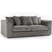 SOFA SCENE LTD CHICAGO 3 SEATER GREY JUMBO CORD SOFA SUITE