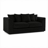 SOFA SCENE LTD CHICAGO 3 SEATER BLACK JUMBO CORD