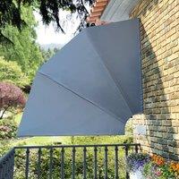 Berkfield Home Collapsible Balcony Side Awning Grey 210x210 cm